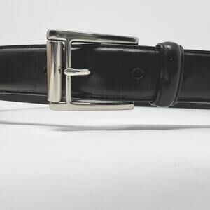 Polo Ralph Lauren Logo Dress Belt Mens Size 40 Black Italian Leather Adjustable